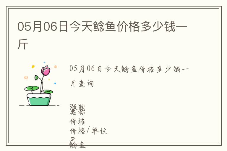 05月06日今天鯰魚(yú)價(jià)格多少錢(qián)一斤