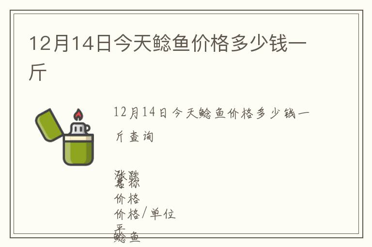 12月14日今天鯰魚價(jià)格多少錢一斤