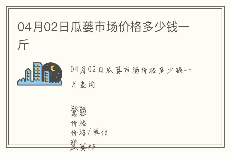 04月02日瓜蔞市場價(jià)格多少錢一斤