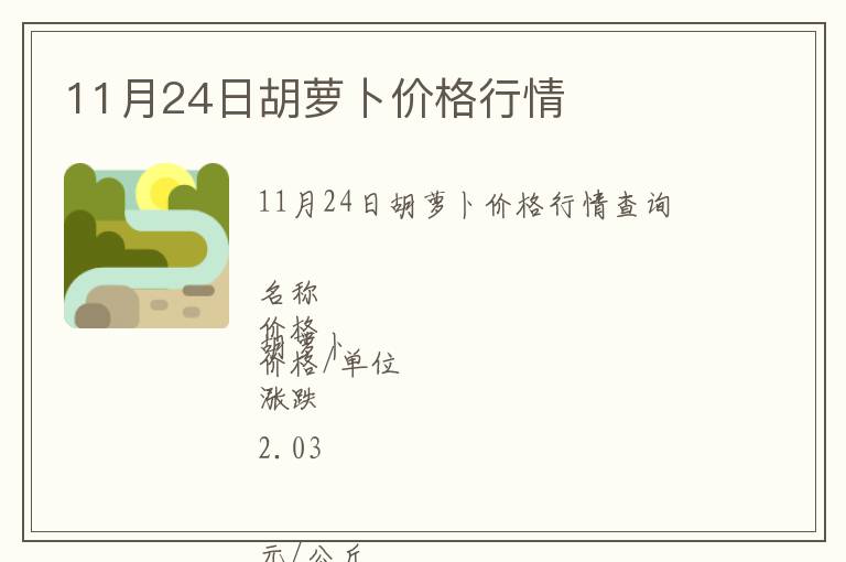 11月24日胡蘿卜價(jià)格行情