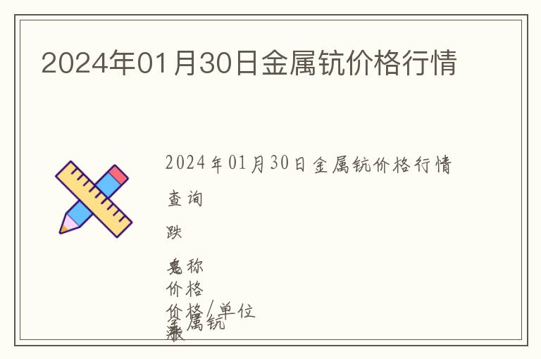 2024年01月30日金屬鈧價格行情