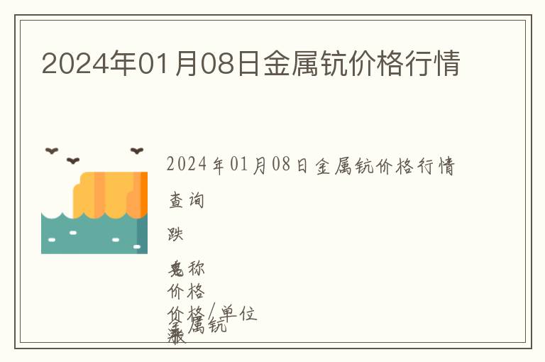 2024年01月08日金屬鈧價格行情