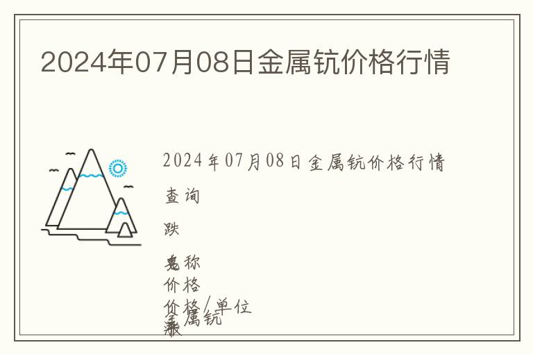 2024年07月08日金屬鈧價(jià)格行情