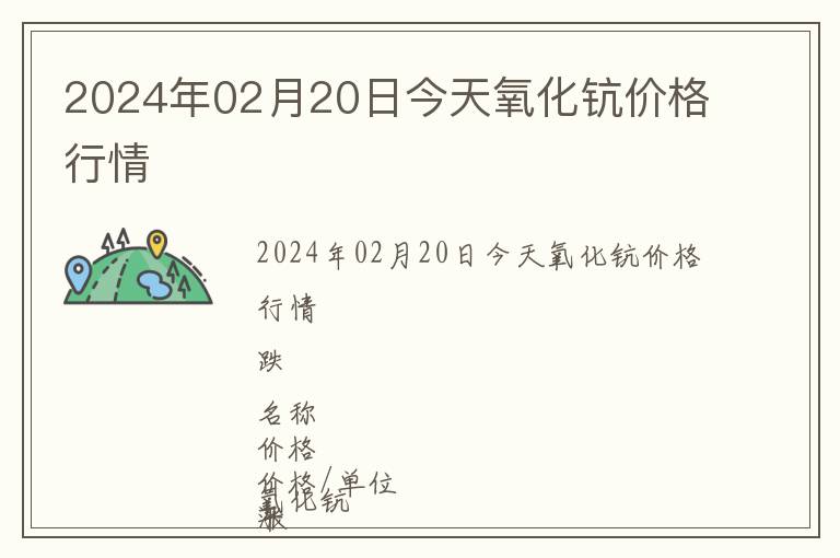 2024年02月20日今天氧化鈧價(jià)格行情