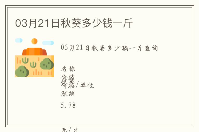 03月21日秋葵多少錢一斤