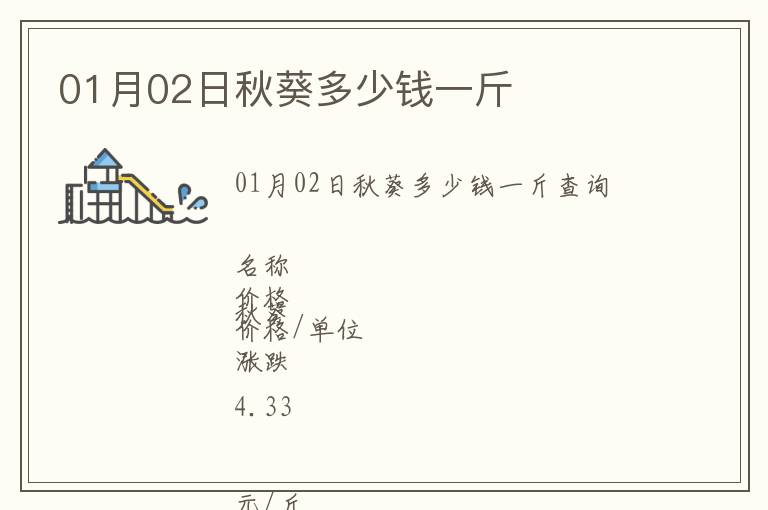 01月02日秋葵多少錢一斤