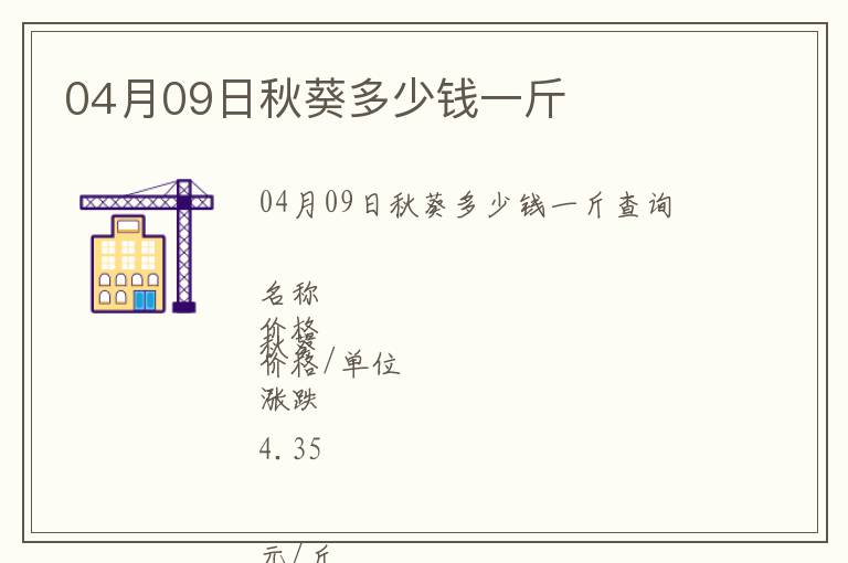 04月09日秋葵多少錢一斤