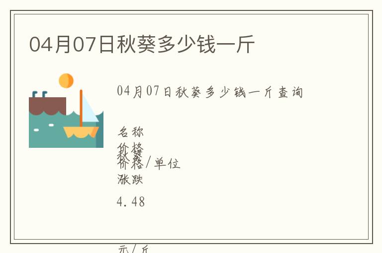 04月07日秋葵多少錢一斤