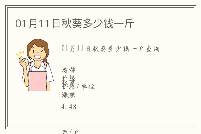 01月11日秋葵多少錢一斤