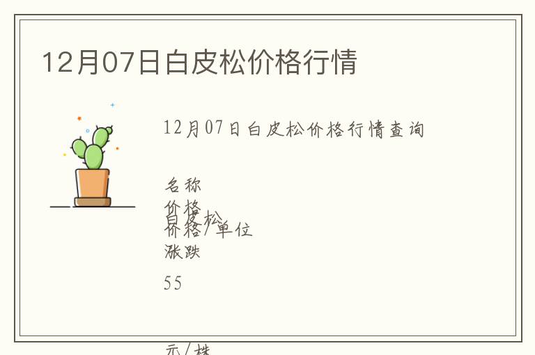 12月07日白皮松價(jià)格行情