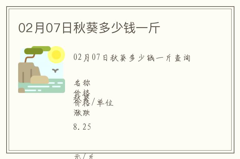 02月07日秋葵多少錢一斤