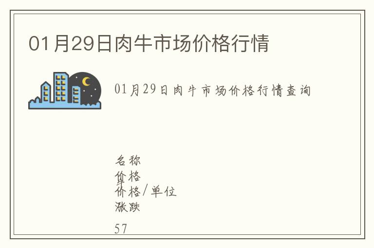 01月29日肉牛市場(chǎng)價(jià)格行情