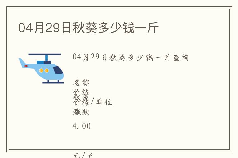04月29日秋葵多少錢一斤