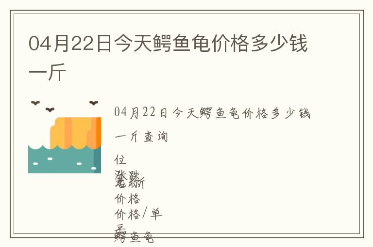 04月22日今天鱷魚龜價(jià)格多少錢一斤