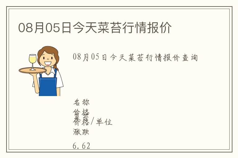 08月05日今天菜苔行情報(bào)價(jià)