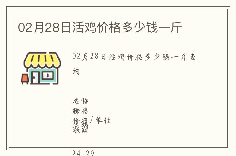 02月28日活雞價格多少錢一斤
