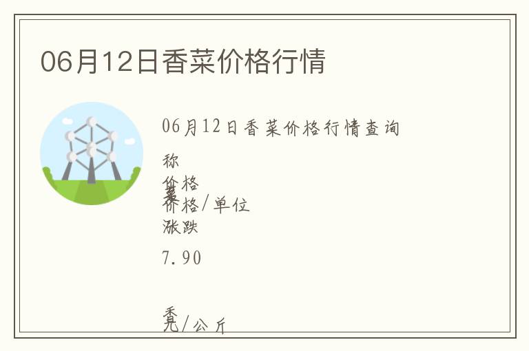 06月12日香菜價(jià)格行情