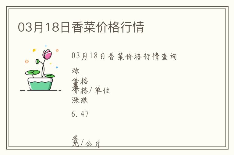 03月18日香菜價格行情