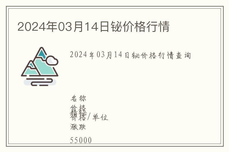 2024年03月14日鉍價(jià)格行情