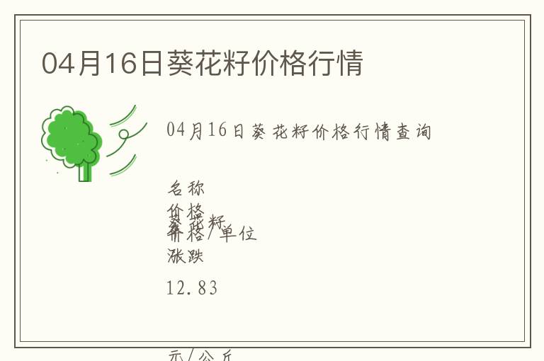 04月16日葵花籽價格行情