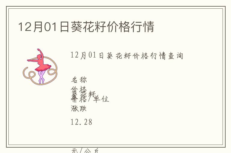 12月01日葵花籽價格行情