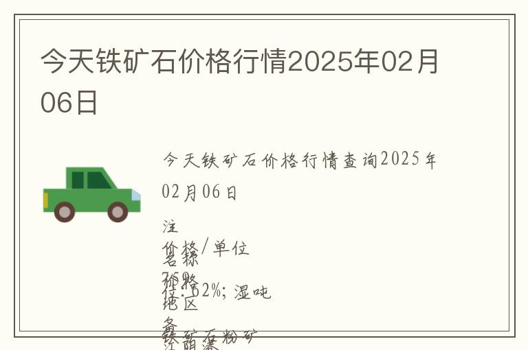 今天鐵礦石價格行情2025年02月06日