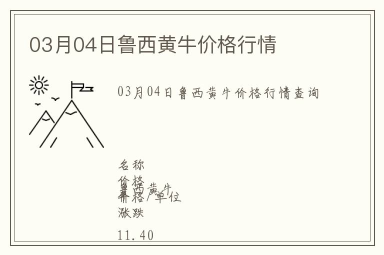 03月04日魯西黃牛價格行情