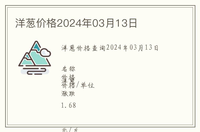 洋蔥價(jià)格2024年03月13日