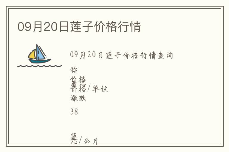 09月20日蓮子價格行情