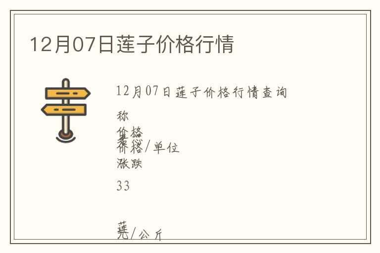 12月07日蓮子價格行情