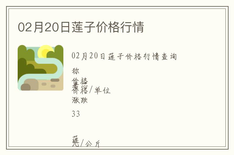 02月20日蓮子價格行情