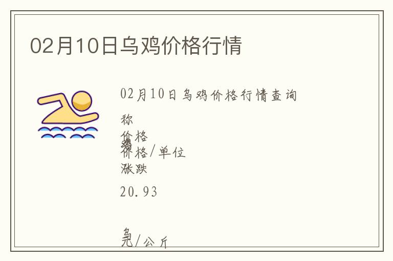 02月10日烏雞價格行情