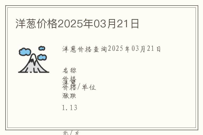 洋蔥價(jià)格2025年03月21日