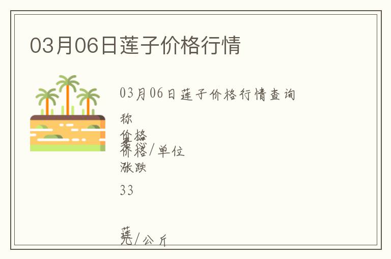 03月06日蓮子價格行情