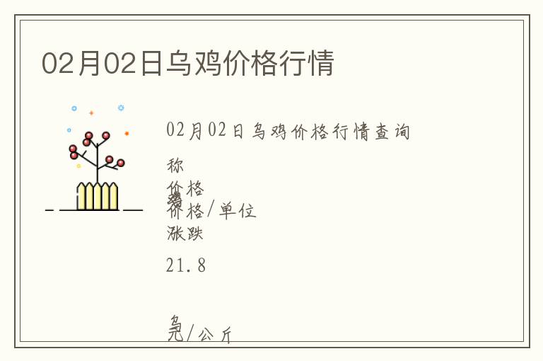 02月02日烏雞價格行情