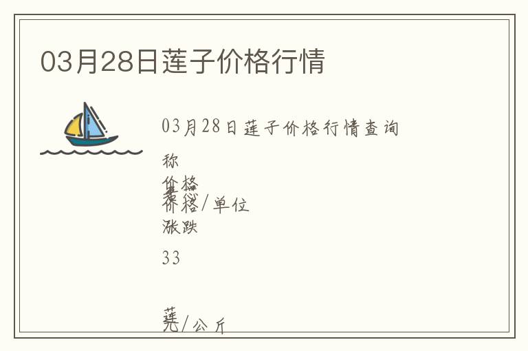 03月28日蓮子價格行情