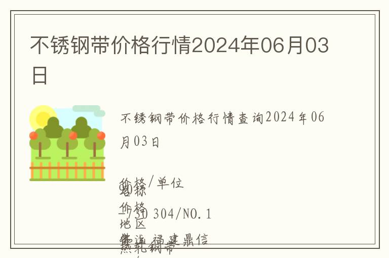不銹鋼帶價格行情2024年06月03日