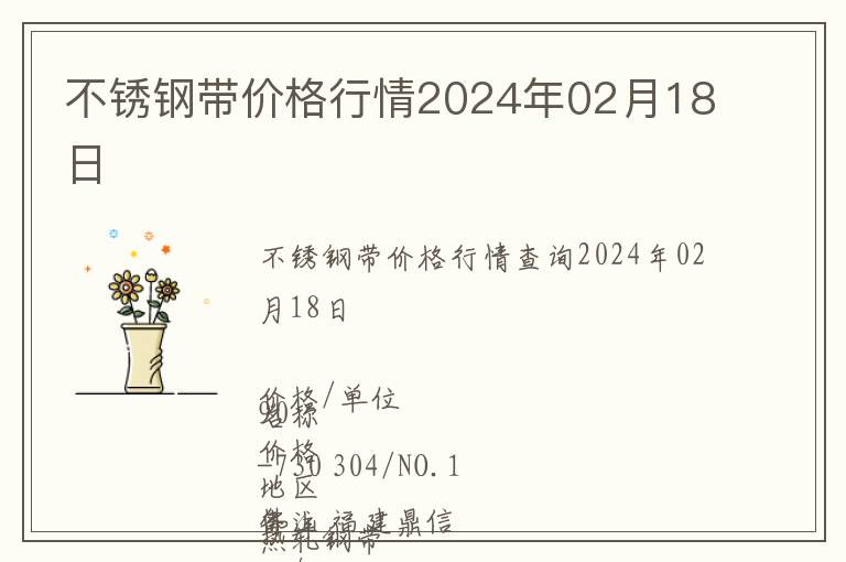 不銹鋼帶價格行情2024年02月18日
