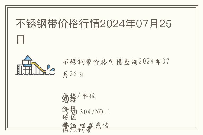 不銹鋼帶價格行情2024年07月25日