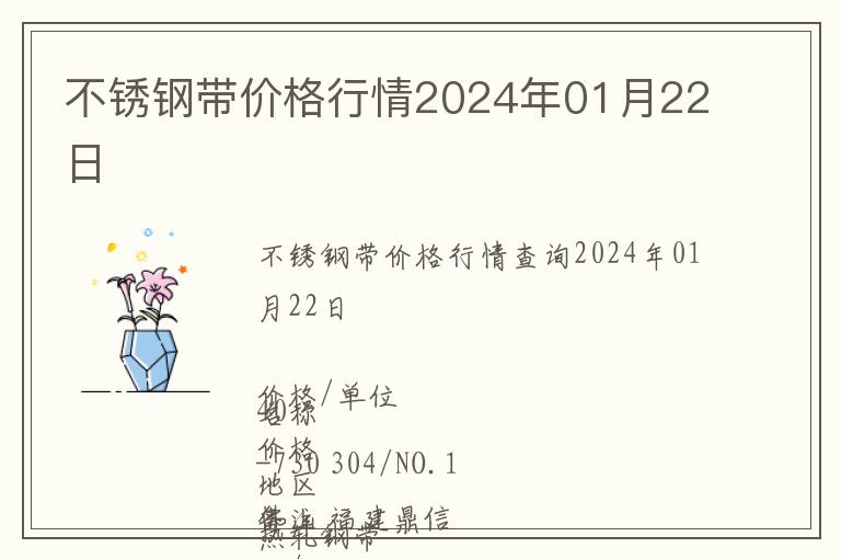 不銹鋼帶價格行情2024年01月22日