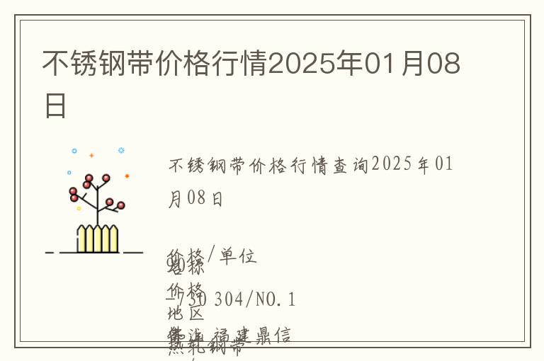 不銹鋼帶價(jià)格行情2025年01月08日
