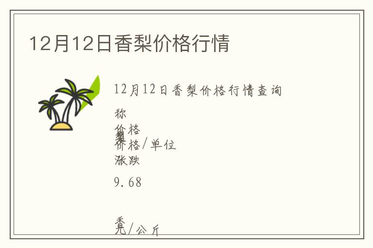 12月12日香梨價(jià)格行情