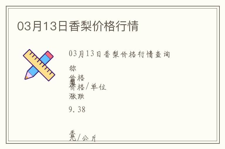 03月13日香梨價(jià)格行情