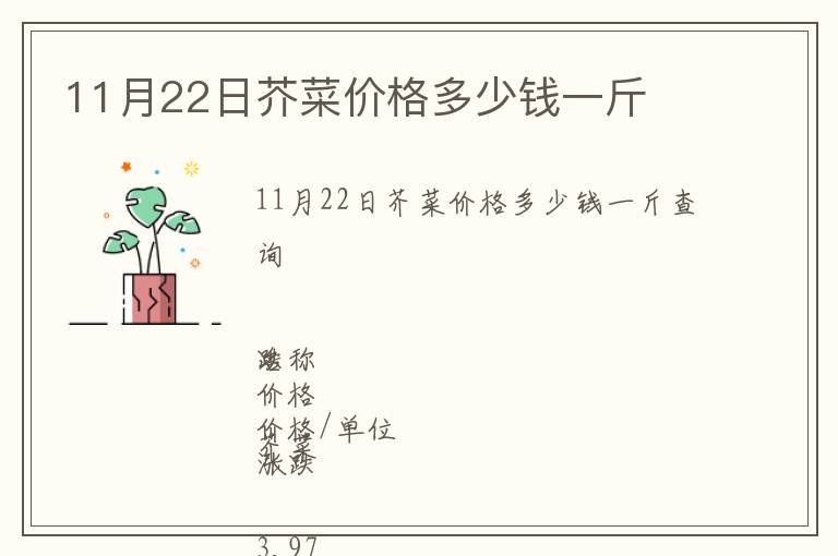 11月22日芥菜價格多少錢一斤