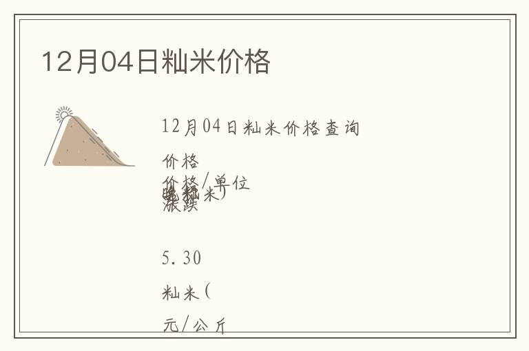 12月04日秈米價格
