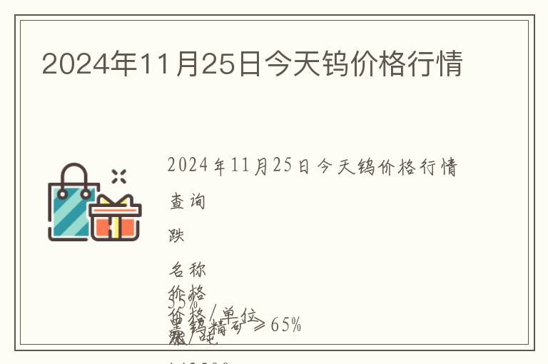 2024年11月25日今天鎢價格行情