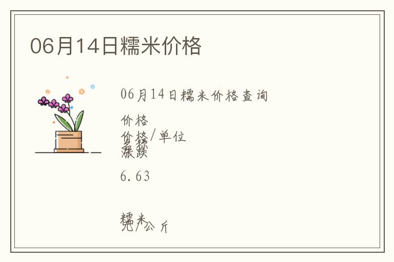 06月14日糯米價(jià)格