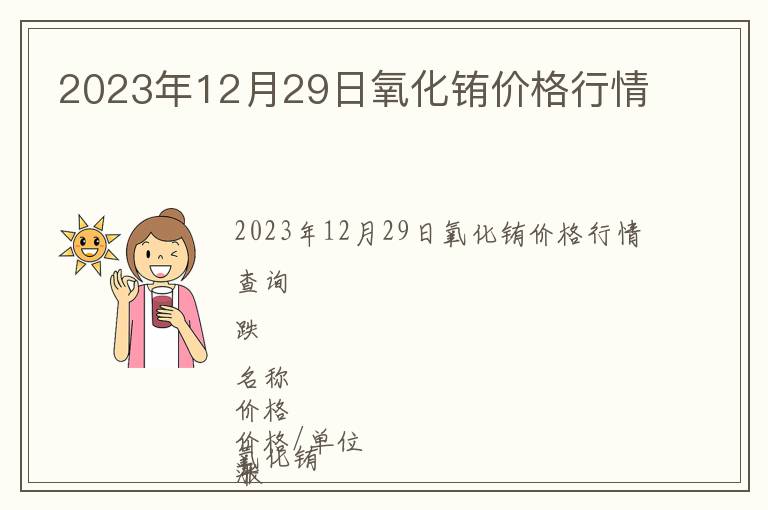 2023年12月29日氧化銪價格行情