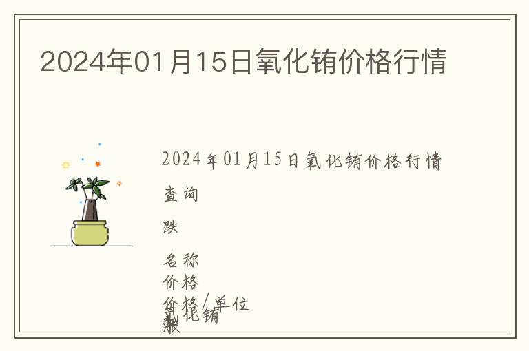 2024年01月15日氧化銪價格行情