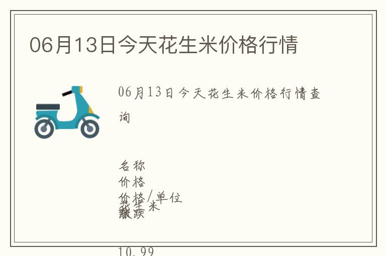 06月13日今天花生米價格行情